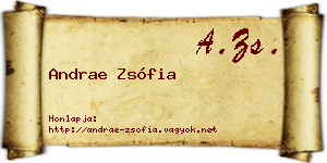 Andrae Zsófia névjegykártya
